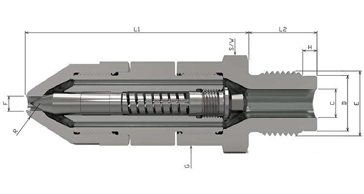 Internal Spring Controlled Shut Off Nozzle